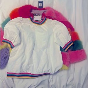 JAYLEY Collection Rainbow Coat And Matching T-Shirt (Sugarlip brand) NEW W TAGS